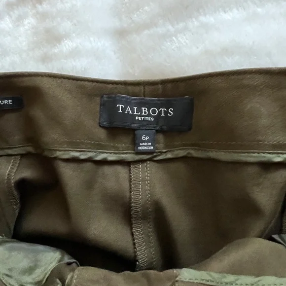 Talbots olive green brushed cotton pants - Picture 3 of 3